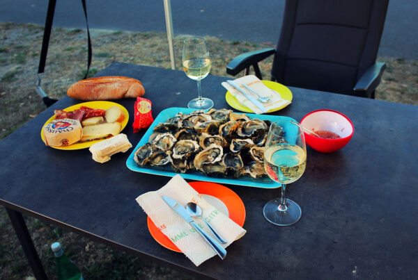 Austern mit "échalotes avec Cidre" austern camping rezept