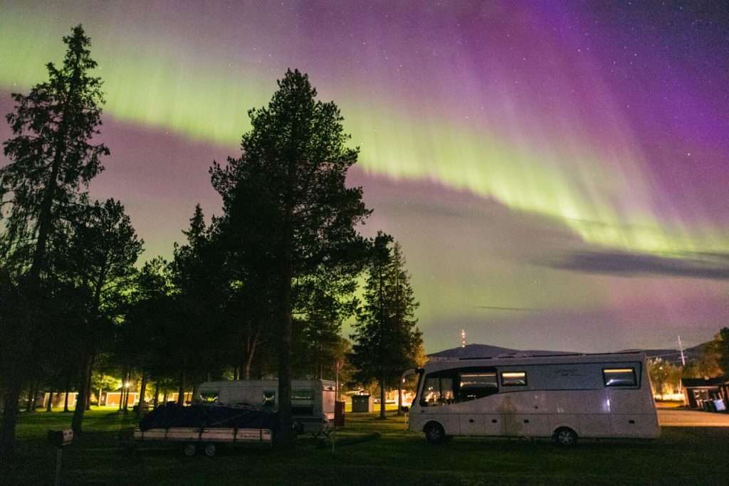 Schweden mit dem Wohnmobil, Polarlichter, Aurora borealis