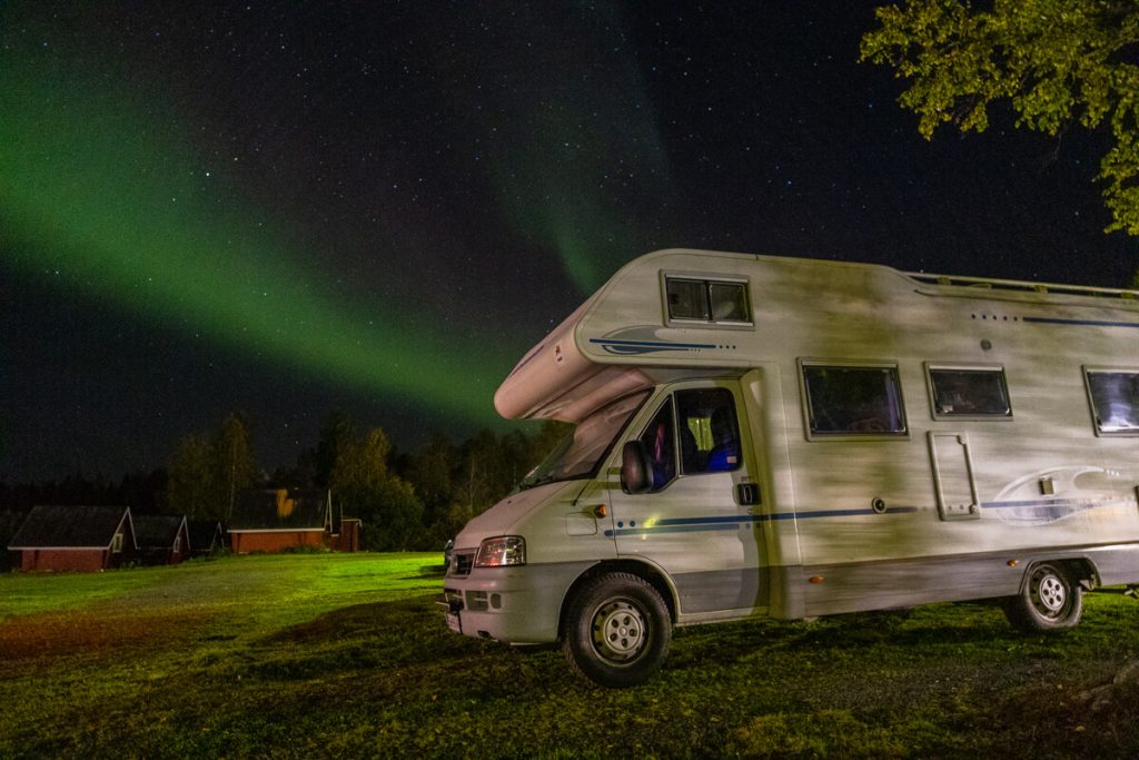 Schweden mit dem Wohnmobil, Polarlichter, Aurora borealis