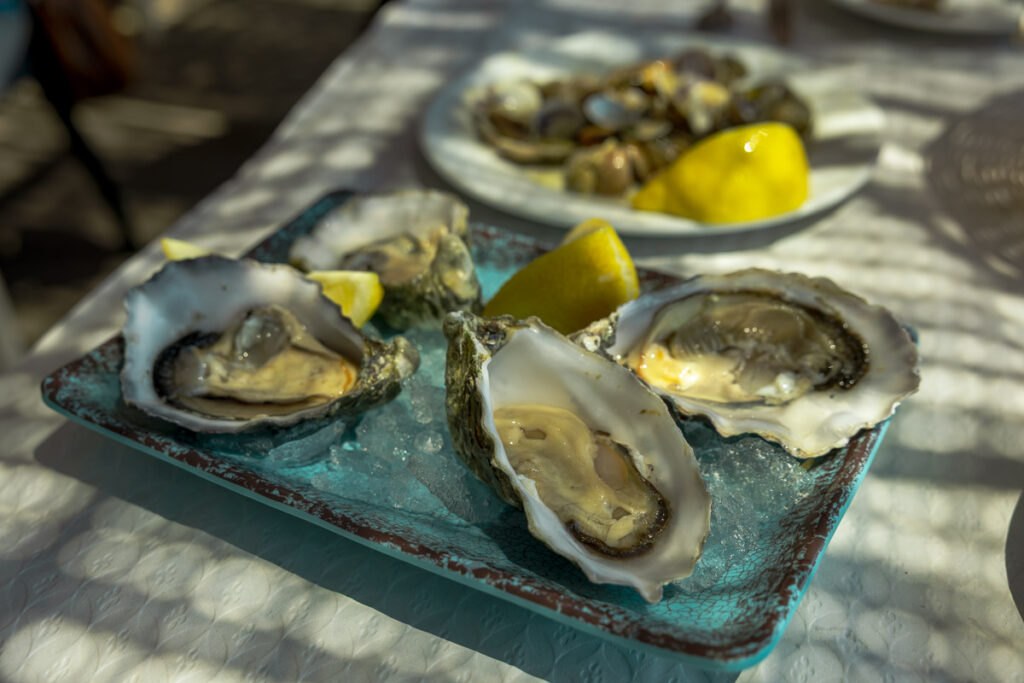 BX7A2056 Austern Essen in Spanien im El tintero